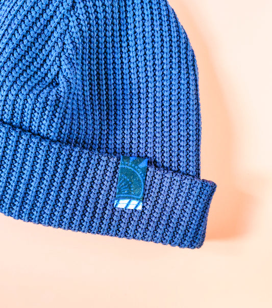 Bonnet côtelé avec rebord Bleu Marine– Coton Oeko-Tex