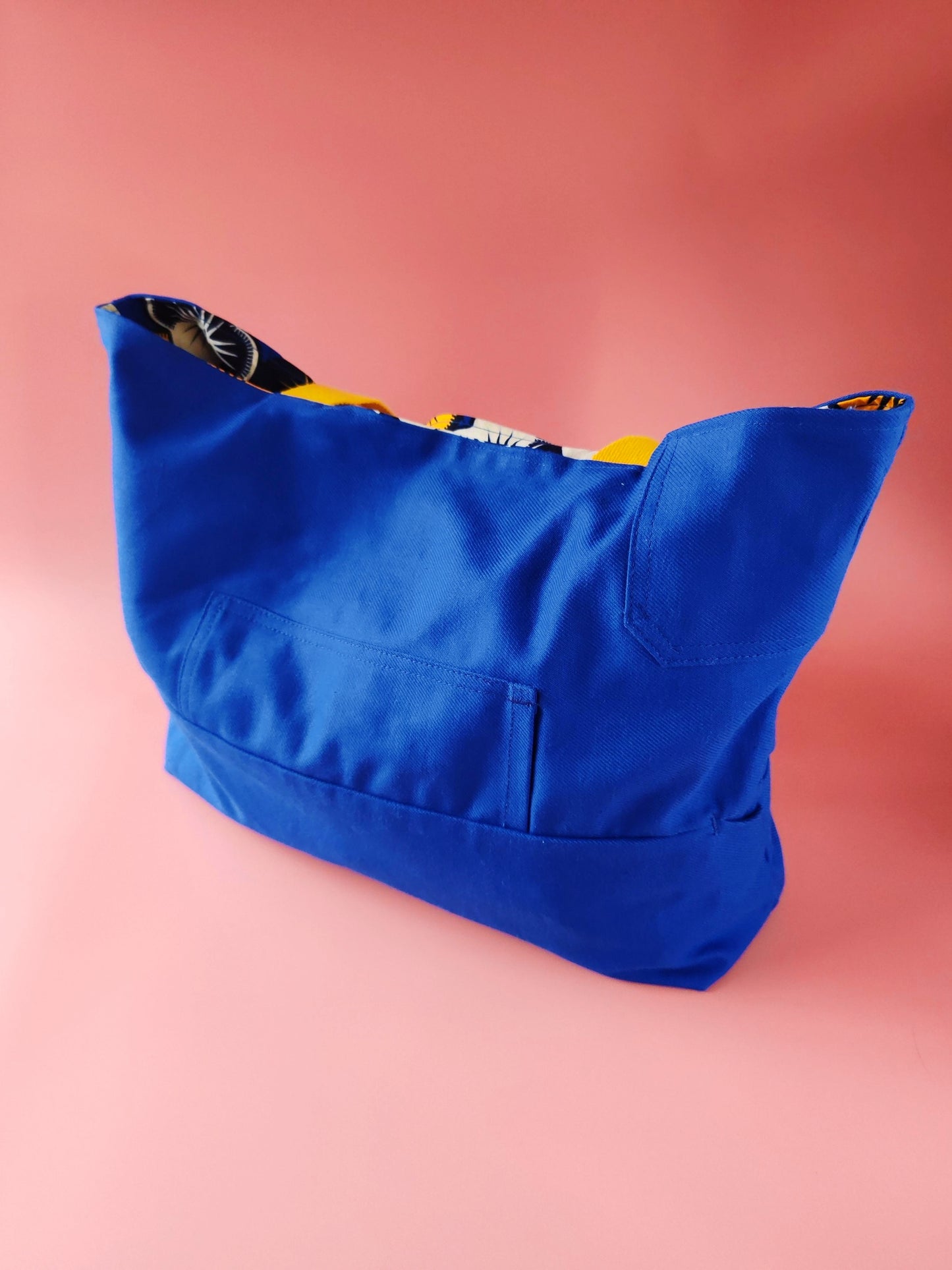 Sac Cabas – Bleu de travail recyclé & doublure wax