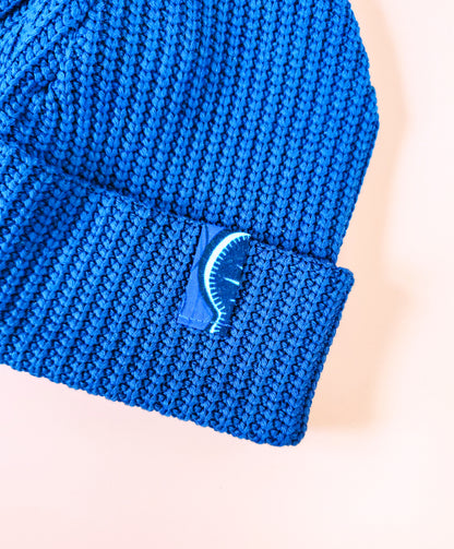 Bonnet côtelé avec rebord Bleu Marine– Coton Oeko-Tex
