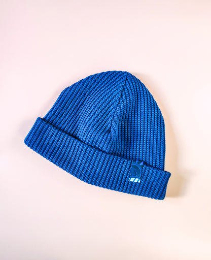 Bonnet côtelé avec rebord Bleu Marine– Coton Oeko-Tex