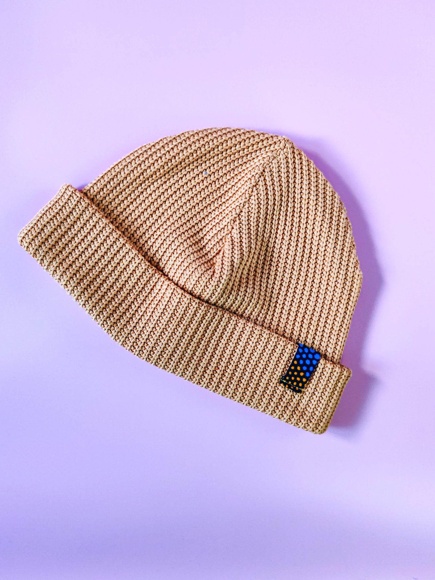 Bonnet côtelé avec rebord Moutarde– Coton Oeko-Tex