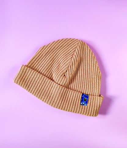 Bonnet côtelé avec rebord Moutarde– Coton Oeko-Tex