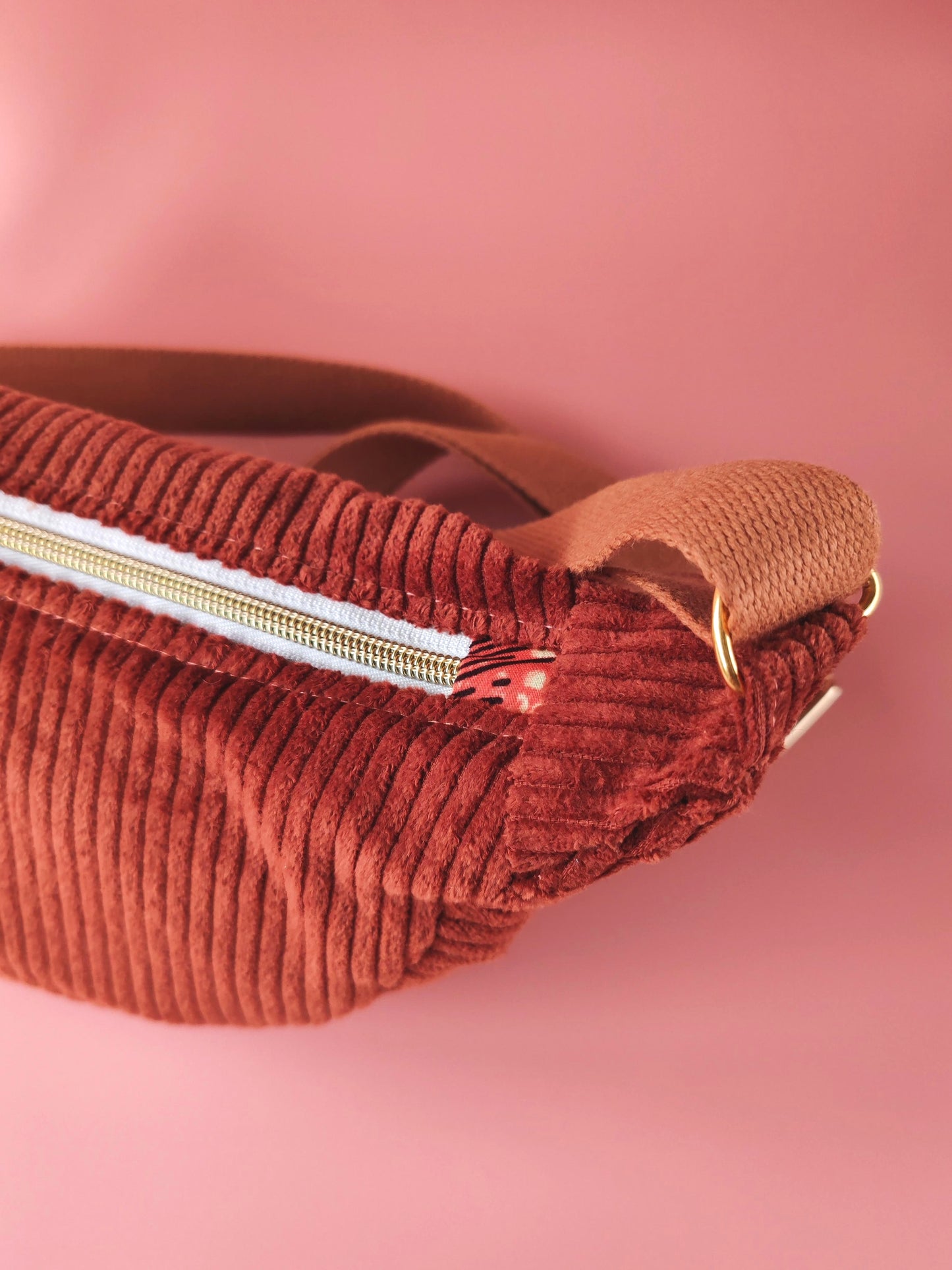 Sac Luna en velours Terracotta & Wax – création artisanale unique – Yaala – fabriqué en Bretagne