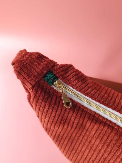 Sac Luna en velours Terracotta & Wax – création artisanale unique – Yaala – fabriqué en Bretagne