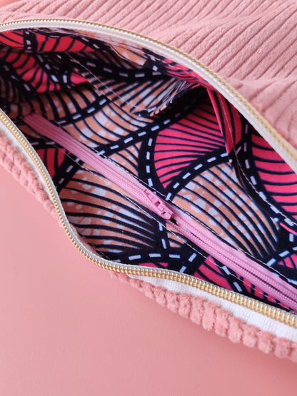 Sac Luna en velours Rose Fraiche & Wax – création artisanale unique – Yaala – fabriqué en Bretagne