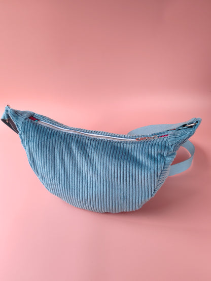 Sac Luna en velours Menthe Fraiche & Wax – création artisanale unique – Yaala – fabriqué en Bretagne