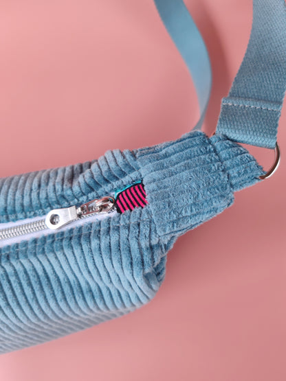 Sac Luna en velours Menthe Fraiche & Wax – création artisanale unique – Yaala – fabriqué en Bretagne