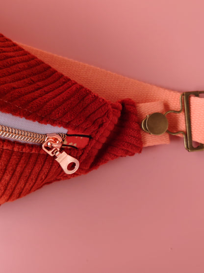 Sac banane en velours Terracotta & Wax – création artisanale – Yaala – fabriqué en Bretagne