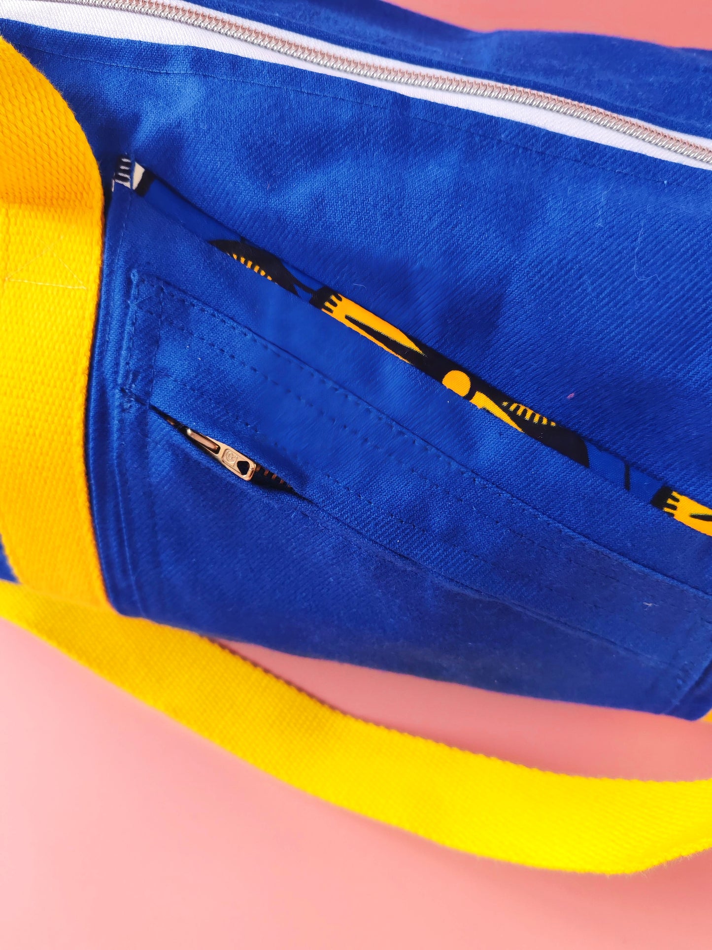 Sac Bowling – Bleu de travail recyclé & doublure wax