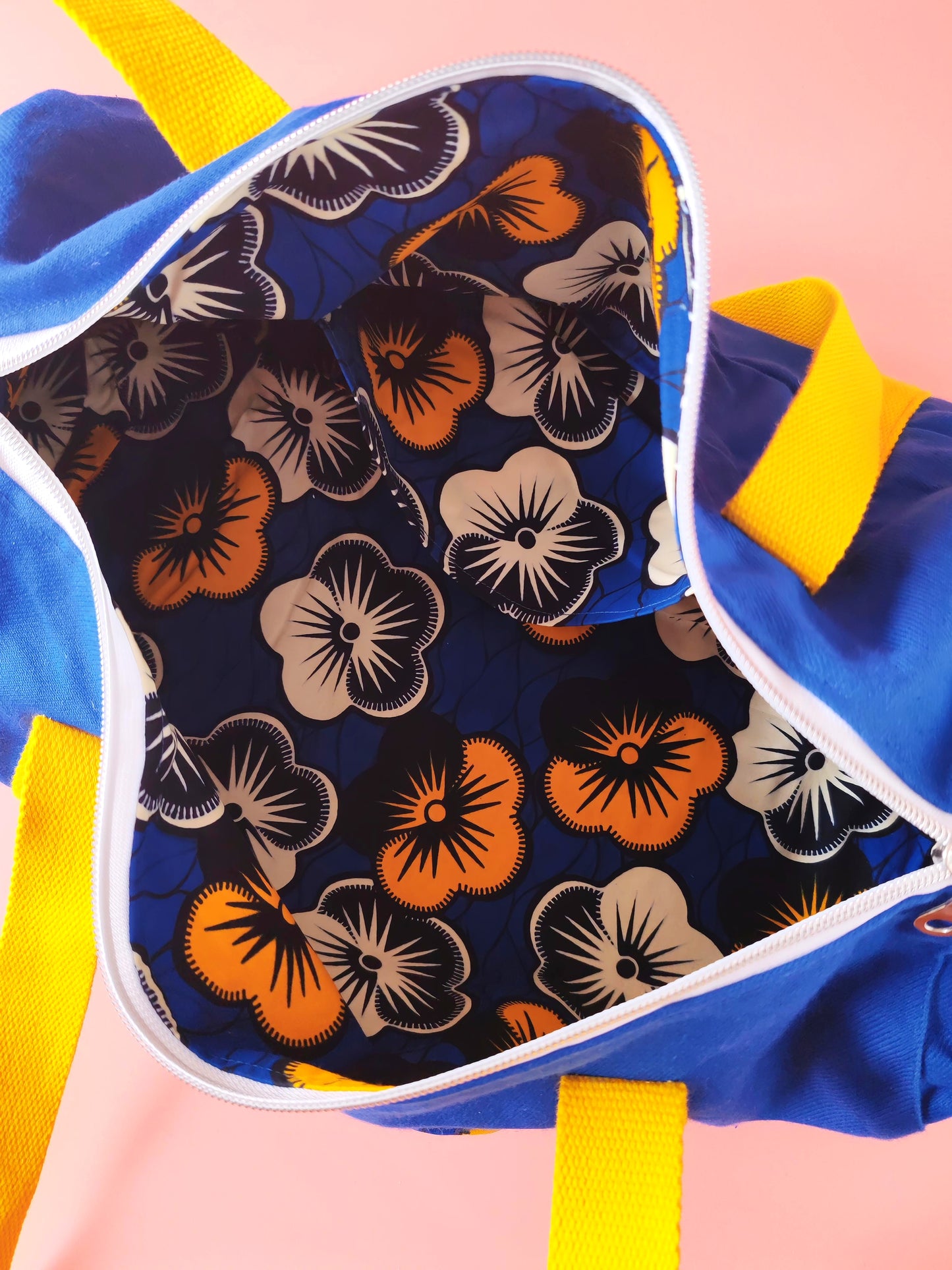 Sac Bowling – Bleu de travail recyclé & doublure wax