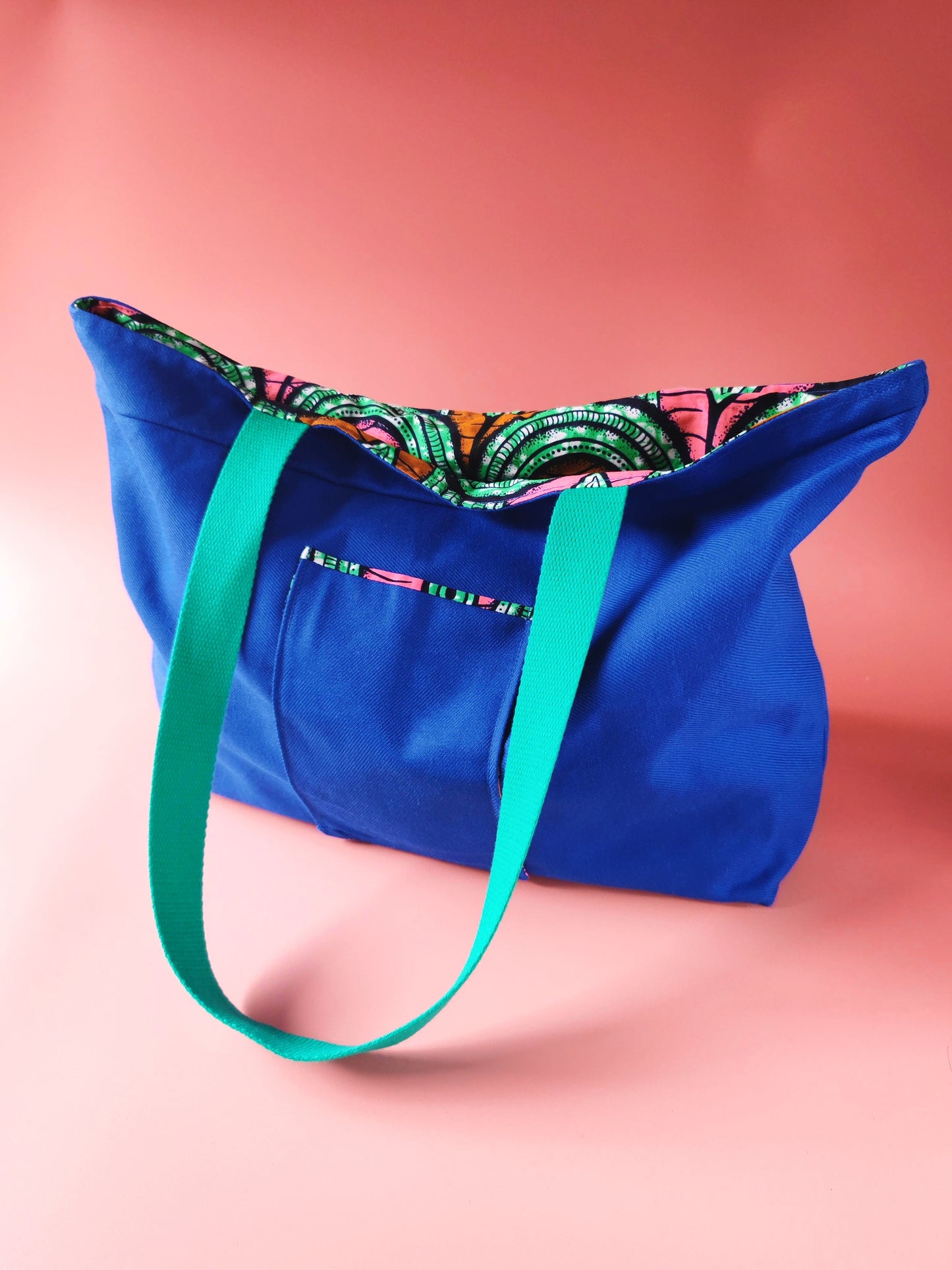 Sac Cabas – Bleu de travail recyclé & doublure wax