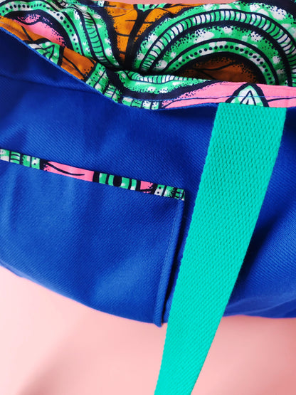 Sac Cabas – Bleu de travail recyclé & doublure wax