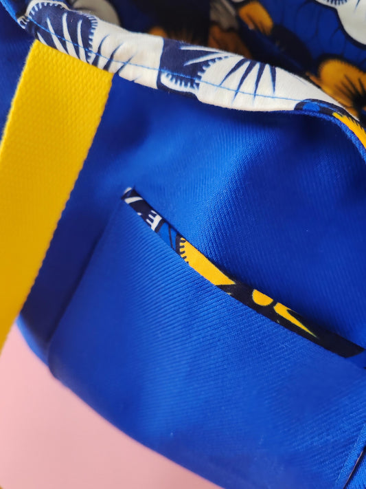 Sac Cabas – Bleu de travail recyclé & doublure wax