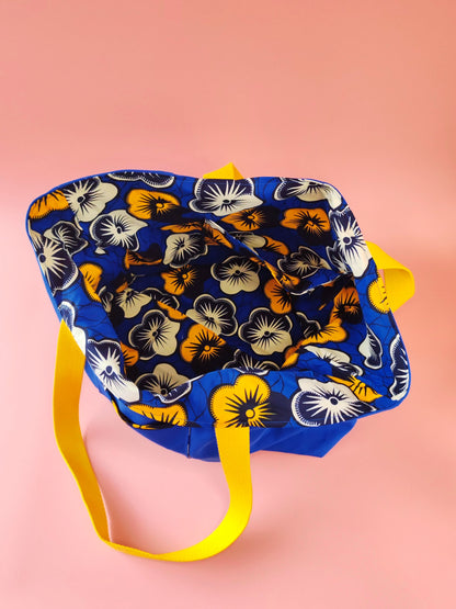 Sac Cabas – Bleu de travail recyclé & doublure wax