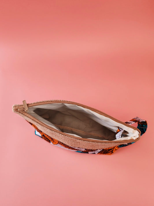 Pochette en toile de jute & wax Serpentar – Avec dragonne