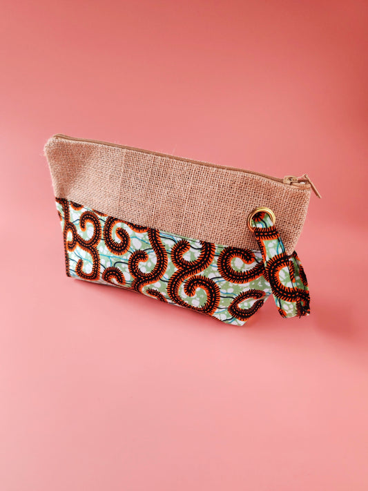 Pochette en toile de jute & wax Serpentar – Avec dragonne
