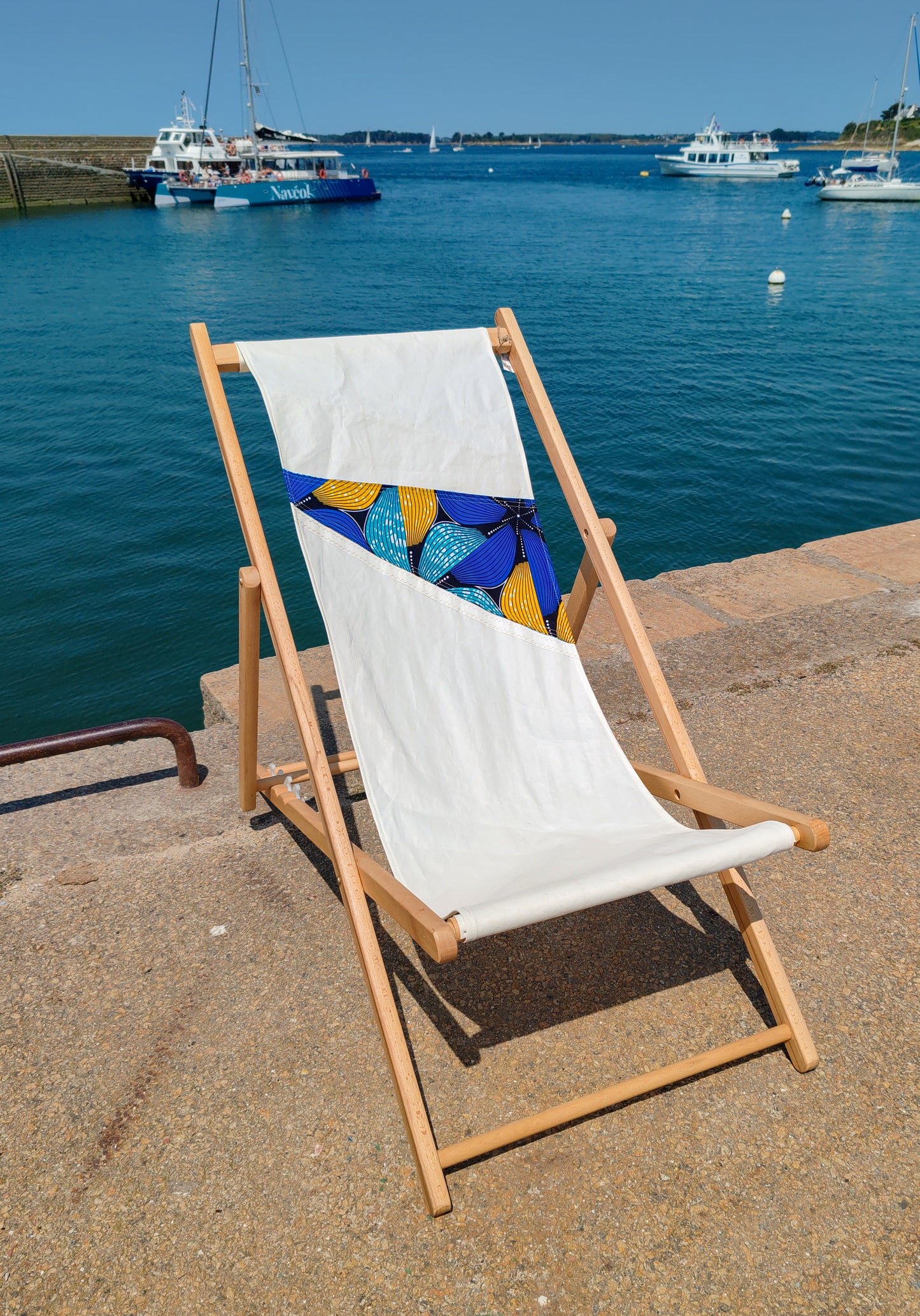 Chilienne en voile de bateau recyclée & wax bleu